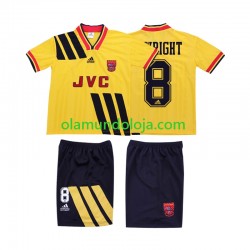 Camisola Arsenal WRIGHT 8 1993 Retro Criança Equipamento Segundo 1994 Manga Curta